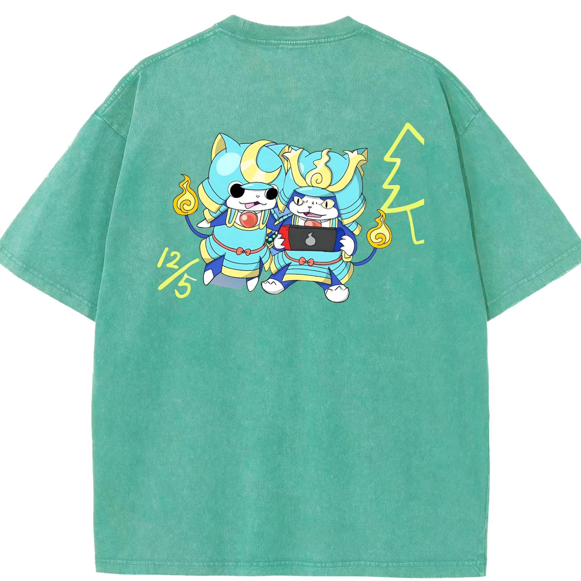 （画像用） 妖怪ウォッチ Yo-kai Watch 綿100% ヴィンテージ風 半袖Tシャツ（背面プリント）